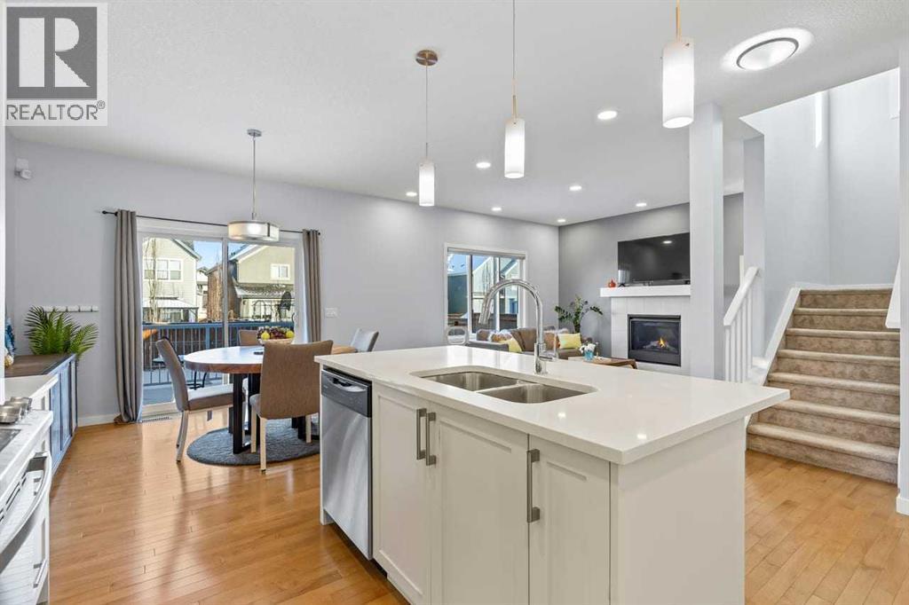 184 Masters Rise Se, Calgary, AB - Indoor Photo Showing Kitchen With Double Sink With Upgraded Kitchen