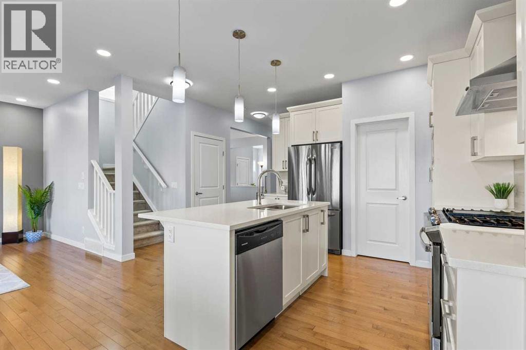 184 Masters Rise Se, Calgary, AB - Indoor Photo Showing Kitchen With Stainless Steel Kitchen With Upgraded Kitchen