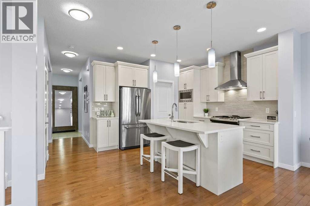 184 Masters Rise Se, Calgary, AB - Indoor Photo Showing Kitchen With Stainless Steel Kitchen With Upgraded Kitchen