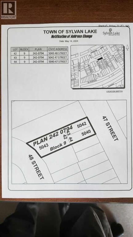 Lot info - 5040 47 Street, Sylvan Lake, AB