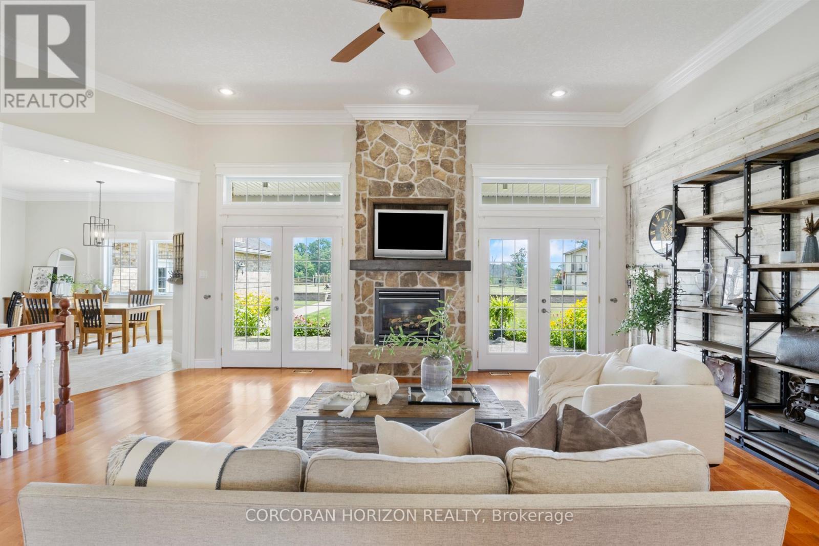 1794 Seaton Road, North Dumfries, ON - Indoor Photo Showing Living Room With Fireplace