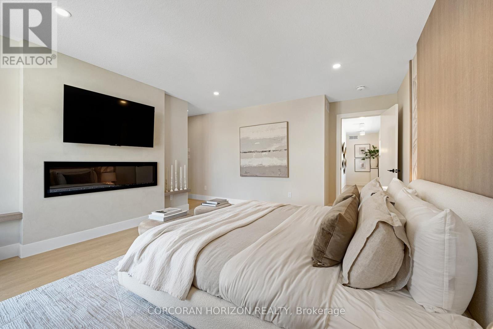 452 Westhaven Street, Waterloo, ON - Indoor Photo Showing Bedroom With Fireplace