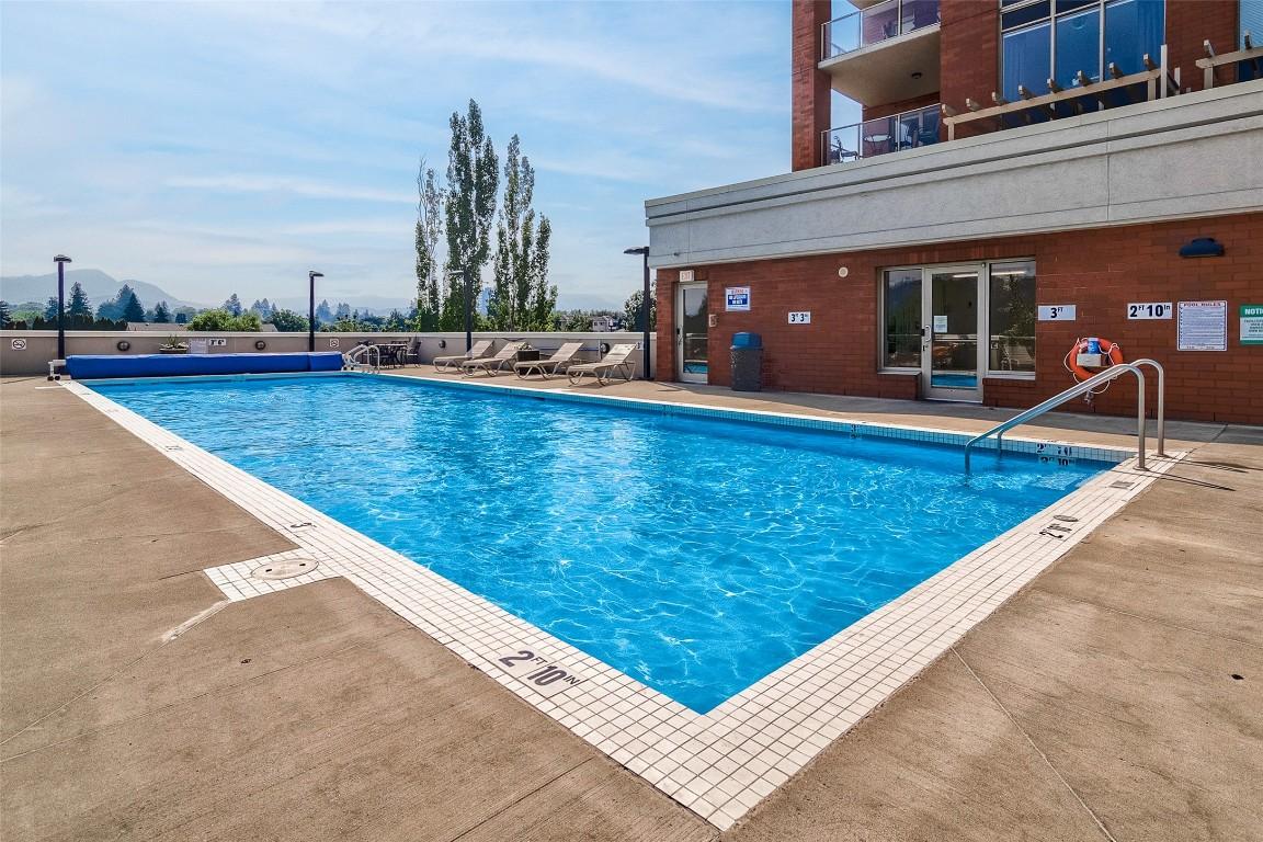 504-1160 Bernard Avenue, Kelowna, BC - Outdoor With In Ground Pool