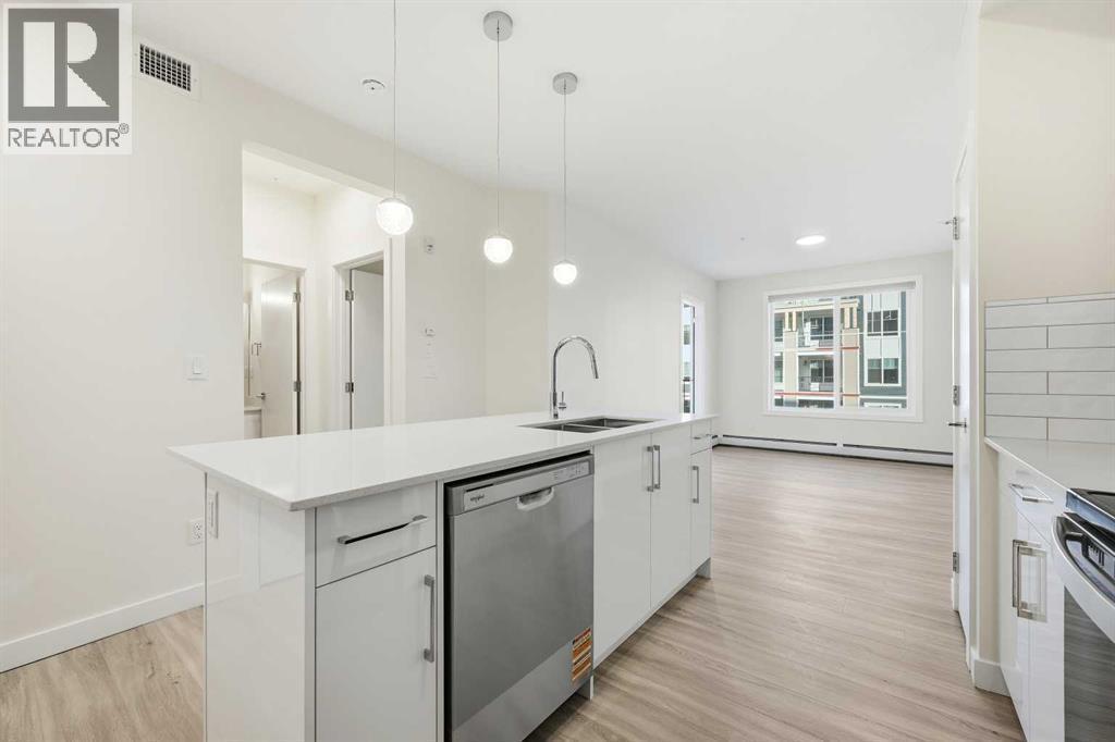 2221, 15 Skyview Point Crescent Ne, Calgary, AB - Indoor Photo Showing Kitchen With Double Sink With Upgraded Kitchen