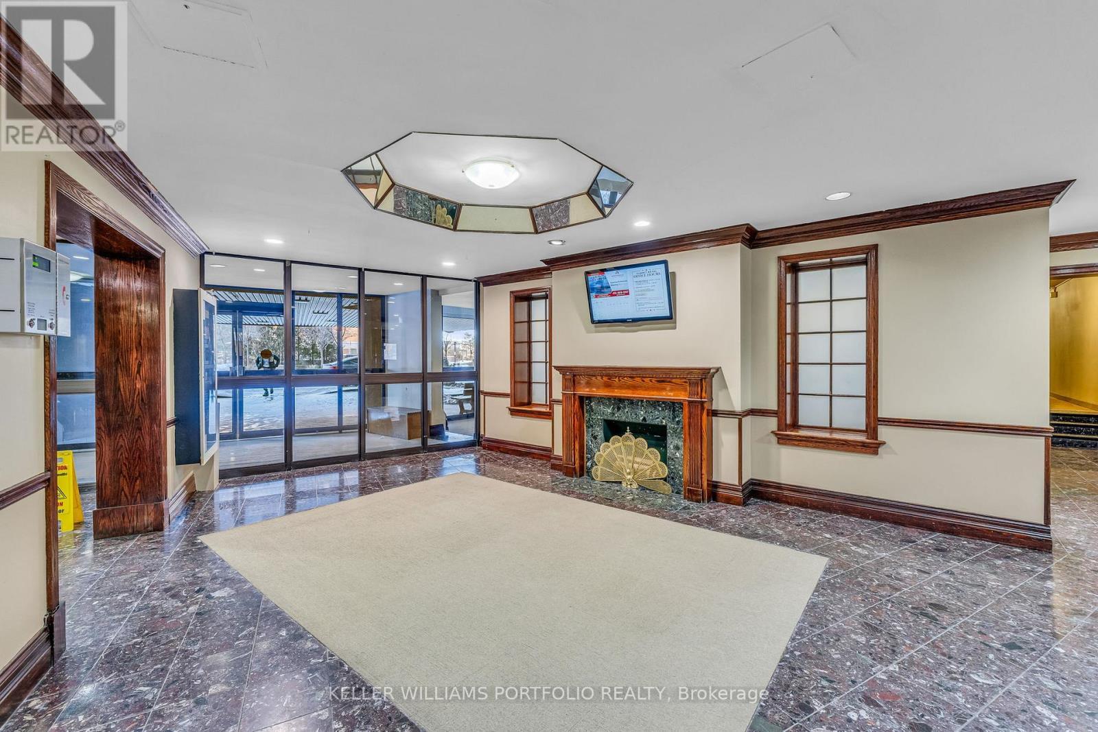 602 - 625 The West Mall, Toronto, ON - Indoor Photo Showing Other Room With Fireplace