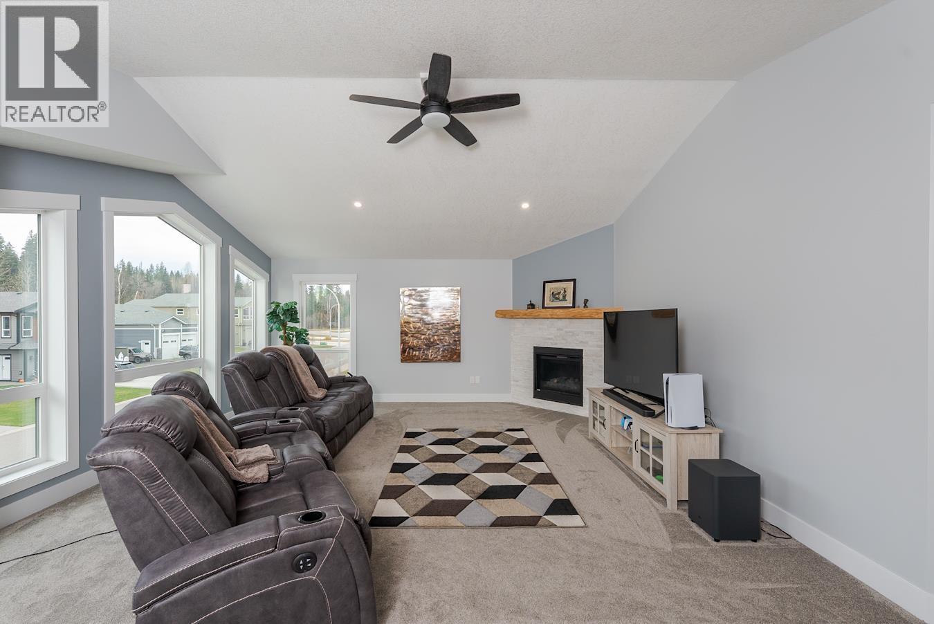 7204 Foxridge Drive, Prince George, BC - Indoor Photo Showing Living Room With Fireplace