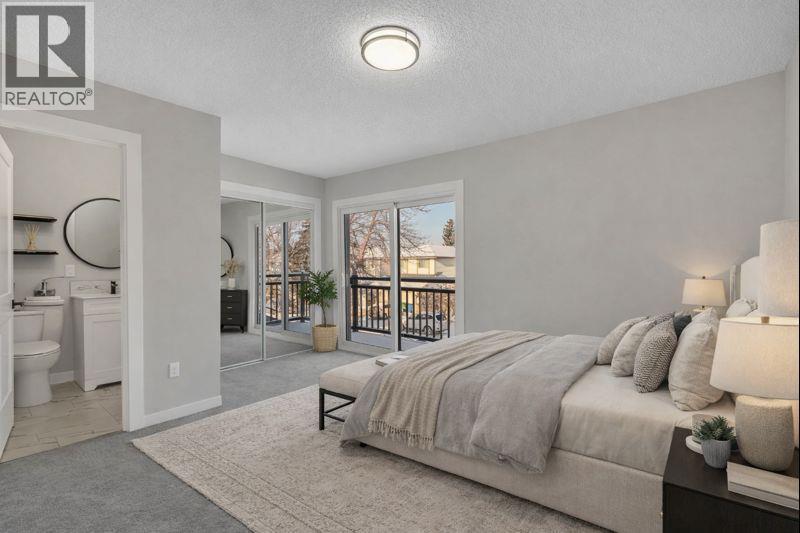 Virtually staged Primary - 17 Mckernan Road Se, Calgary, AB - Indoor Photo Showing Bedroom