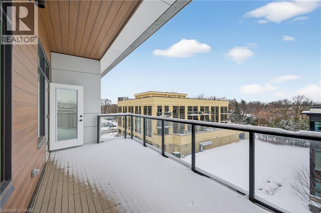 GasBBQ line & NexGen composite flooring - 123 Maurice Drive Unit# 401, Oakville, ON - Outdoor With Balcony With Exterior