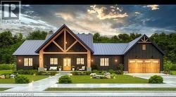 View of front facade featuring board and batten siding, a metal roof, a standing seam roof, a lawn, and concrete driveway -