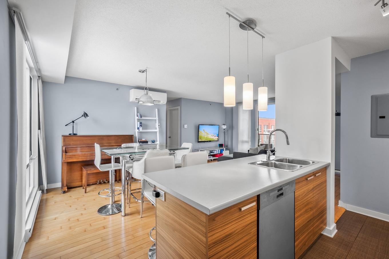 Cuisine - C-403-2281 Av. Desjardins, Montréal (Mercier/Hochelaga-Maisonneuve), QC - Indoor Photo Showing Kitchen With Double Sink