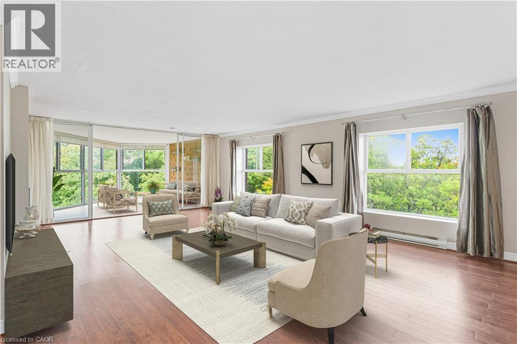 Virtually Staged - 20 Berkley Road Unit# 702, Cambridge, ON - Indoor Photo Showing Living Room