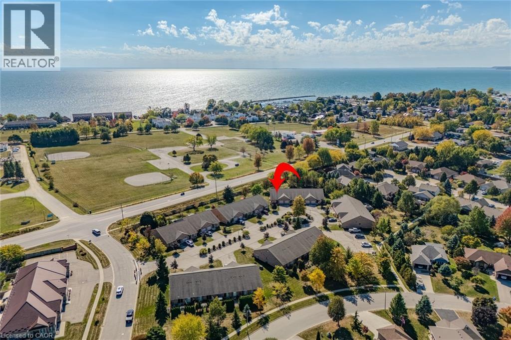 Aerial view of 19 Somerset Dr and surrounding area - 19 Somerset Drive Unit# 16, Port Dover, ON - Outdoor With Body Of Water With View