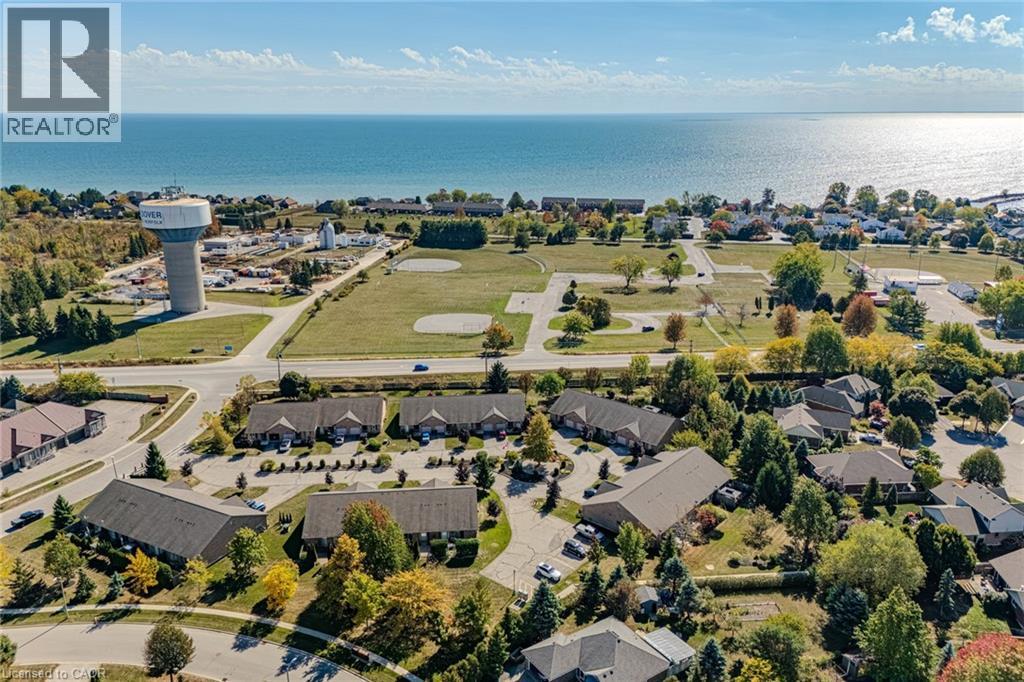 Aerial View of neighbourhood and Lake Erie - 19 Somerset Drive Unit# 16, Port Dover, ON - Outdoor With Body Of Water With View