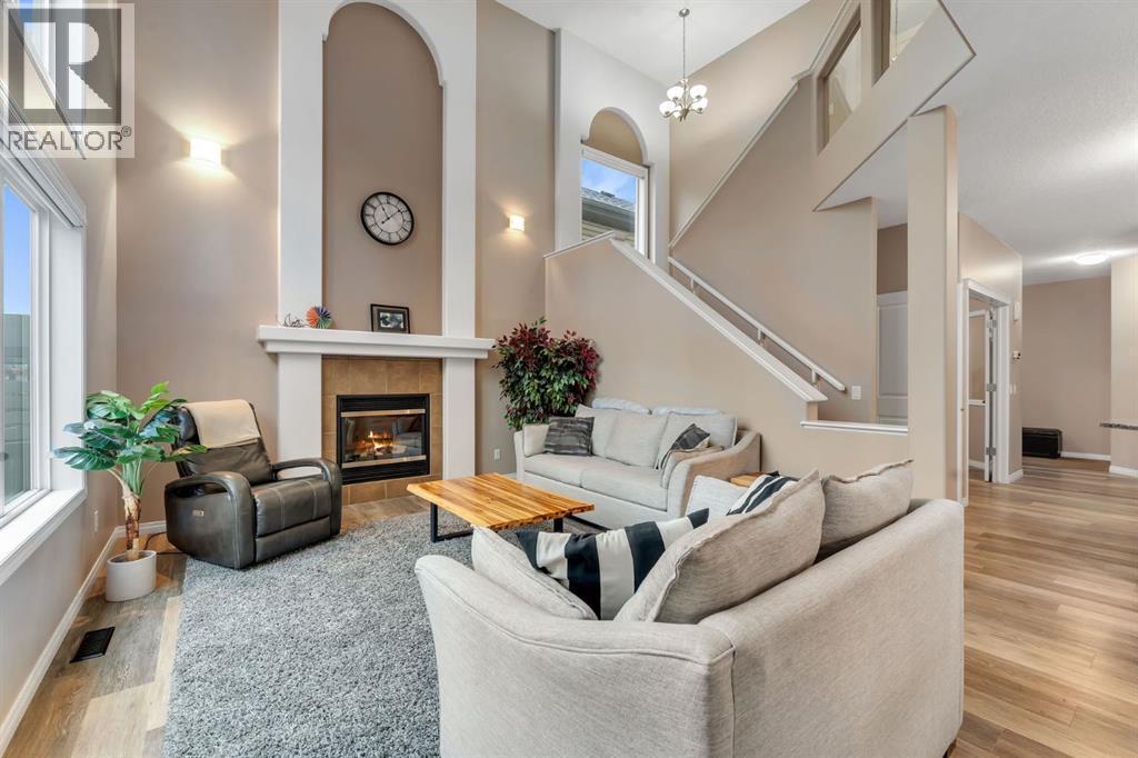 405 Kincora Drive Nw, Calgary, AB - Indoor With Fireplace