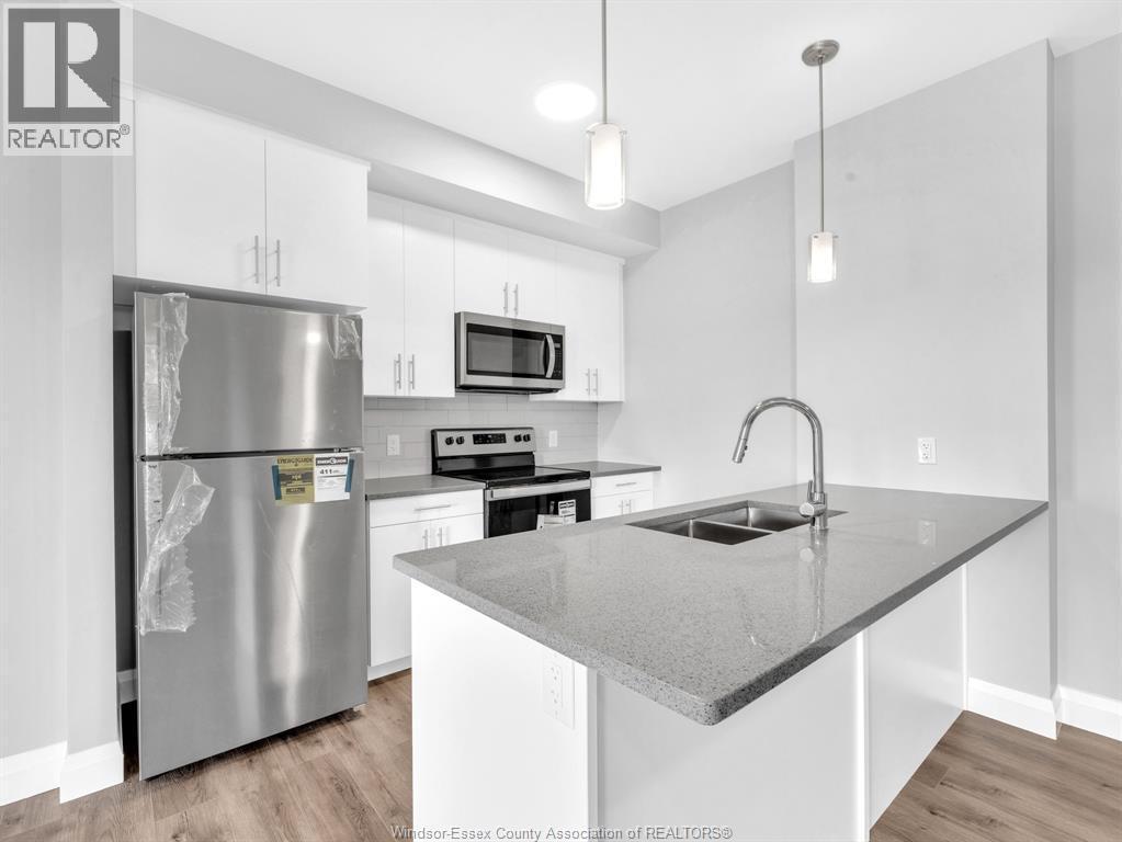 4785 Walker Road Unit# 604, Windsor, ON - Indoor Photo Showing Kitchen With Double Sink With Upgraded Kitchen