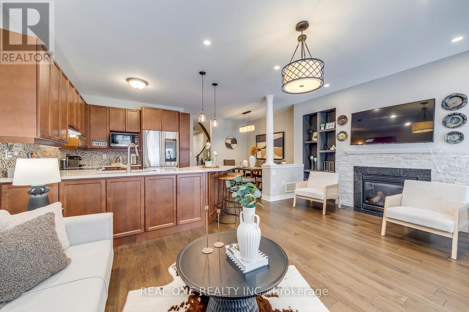 1247 Agram Drive, Oakville, ON - Indoor Photo Showing Living Room With Fireplace