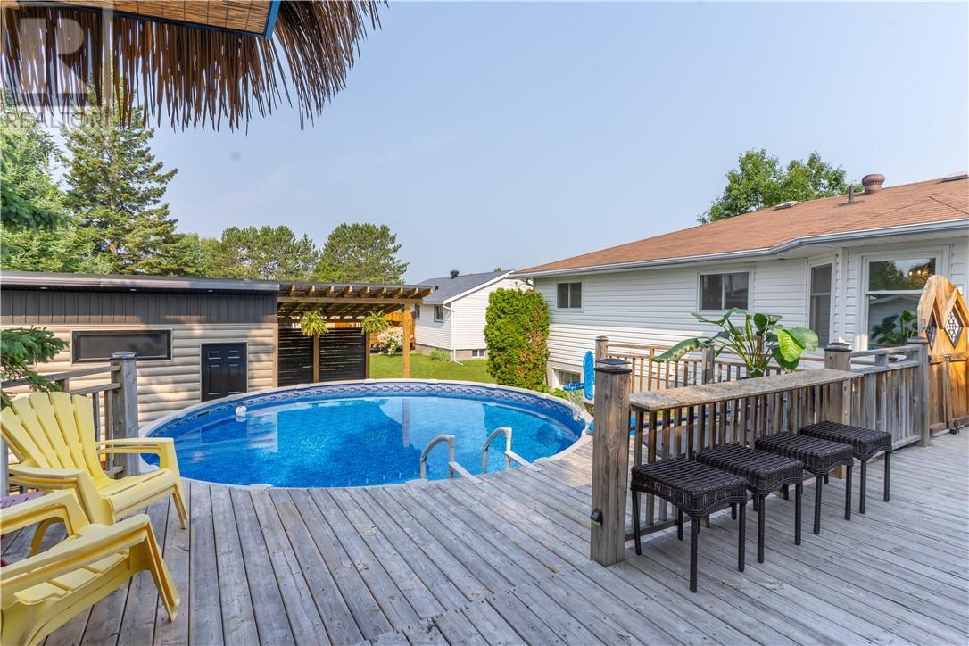 433 Raymond Crescent, Azilda, ON - Outdoor With Above Ground Pool With Deck Patio Veranda With Exterior