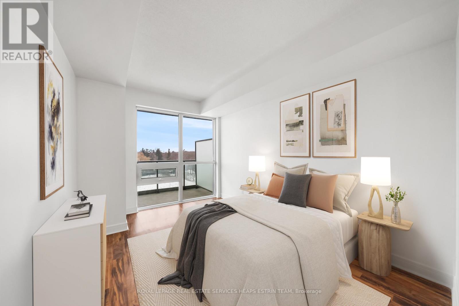 Virtually Staged Picture - 504 - 35 Brian Peck Crescent, Toronto, ON - Indoor Photo Showing Bedroom