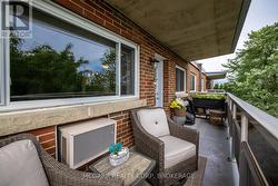 Lovely + long covered balcony -