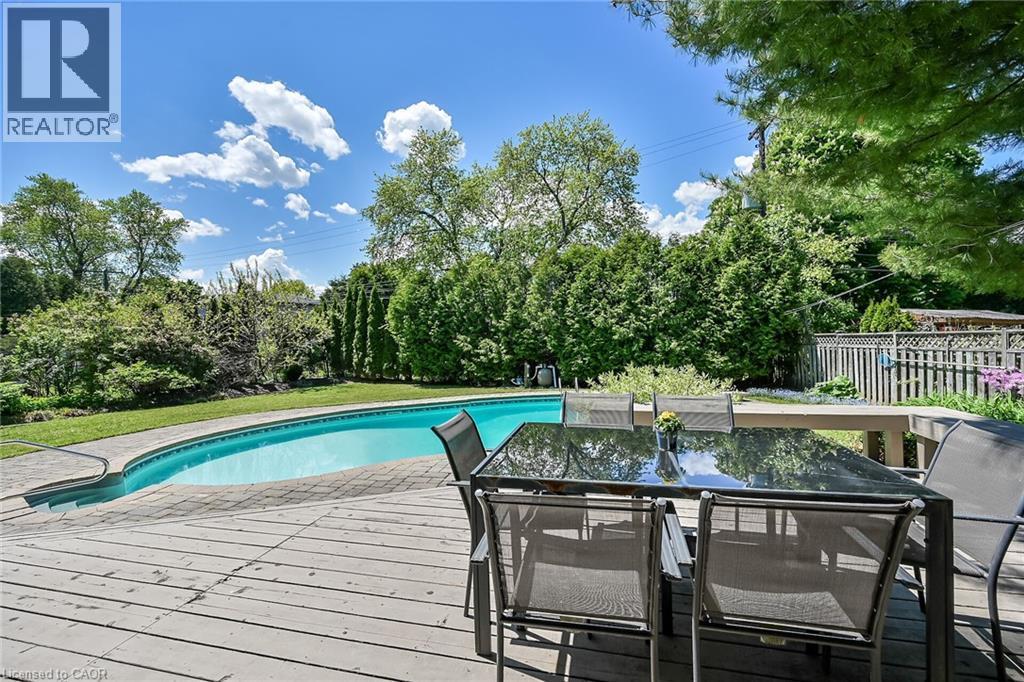 128 Oneida Boulevard, Ancaster, ON - Outdoor With In Ground Pool With Deck Patio Veranda