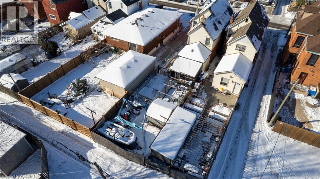 View of snowy aerial view - 126 Tisdale Street N, Hamilton, ON - With View