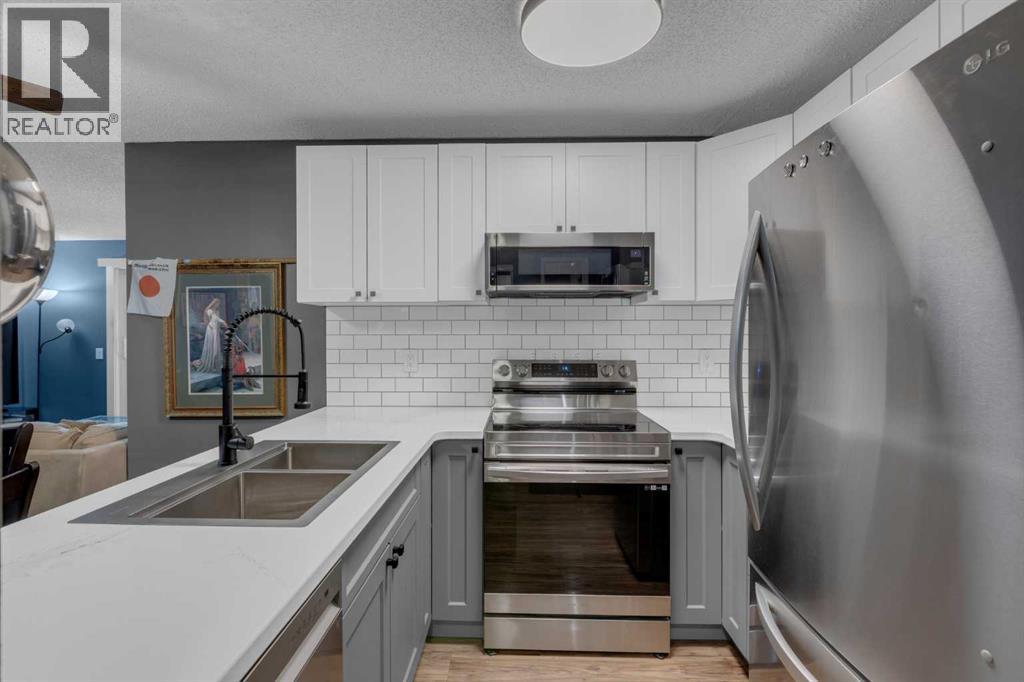 202, 1915 26 Street Sw, Calgary, AB - Indoor Photo Showing Kitchen With Stainless Steel Kitchen With Double Sink