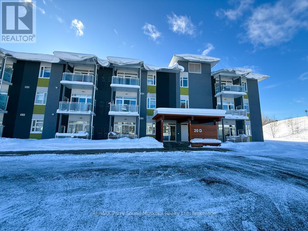 Upper right corner unit. - 304 - 20 Silver Birch Court, Parry Sound, ON - Outdoor With Balcony With Facade