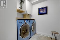 Laundry with maple wood counter -