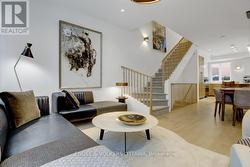 Living room with 9' high ceilings -