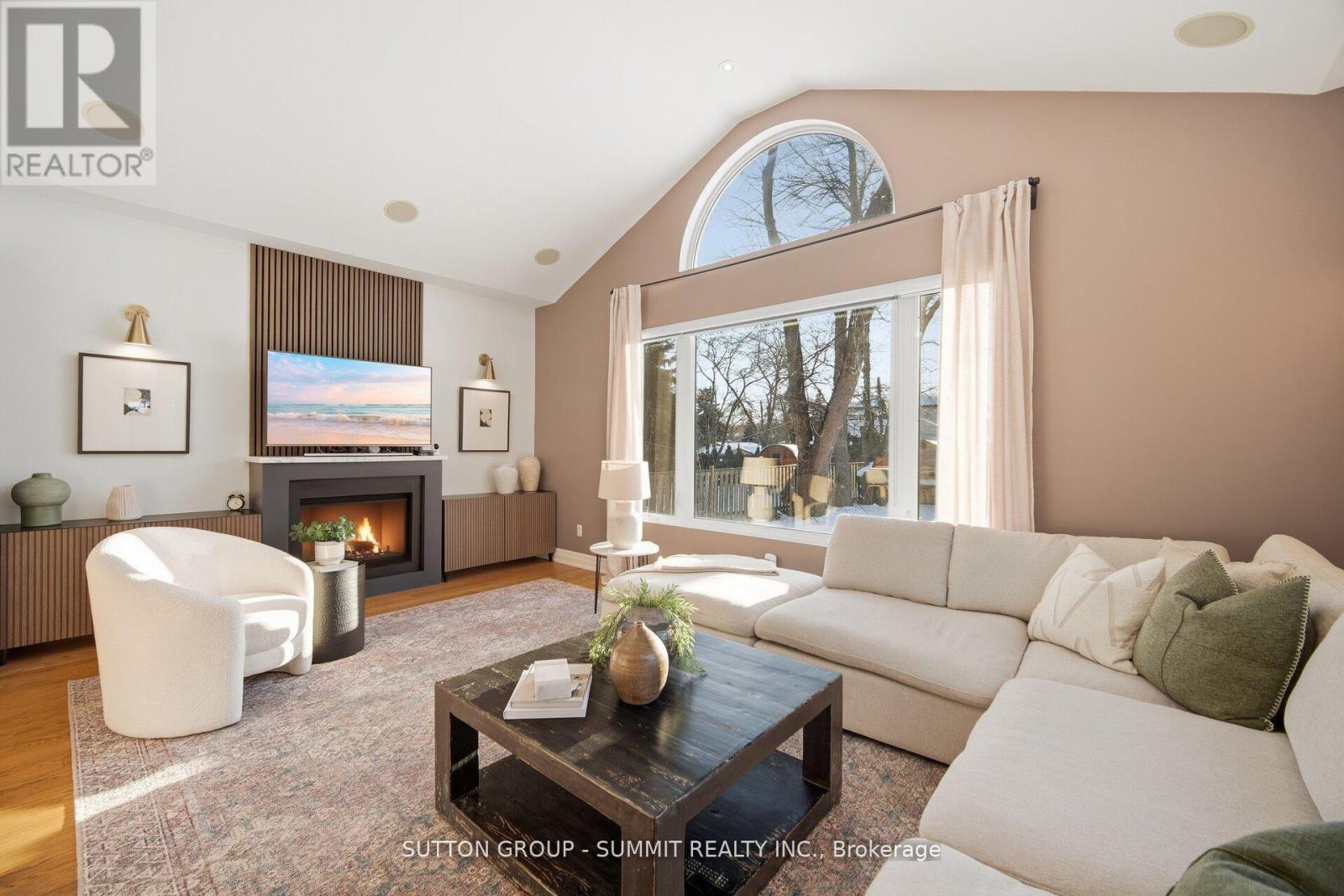 24 Joymar Drive, Mississauga, ON - Indoor Photo Showing Living Room With Fireplace