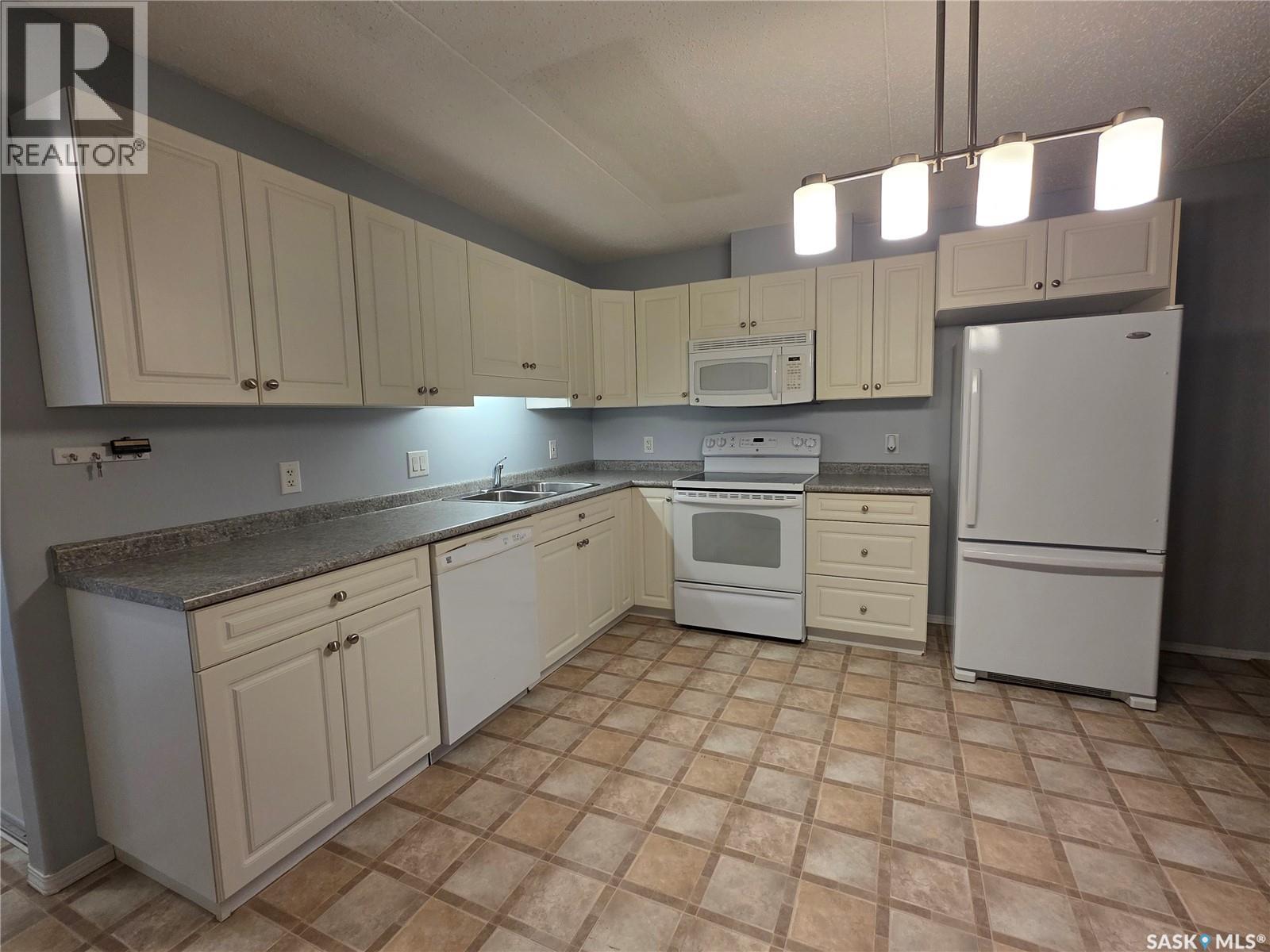 205 701 Henry Street, Estevan, SK - Indoor Photo Showing Kitchen With Double Sink