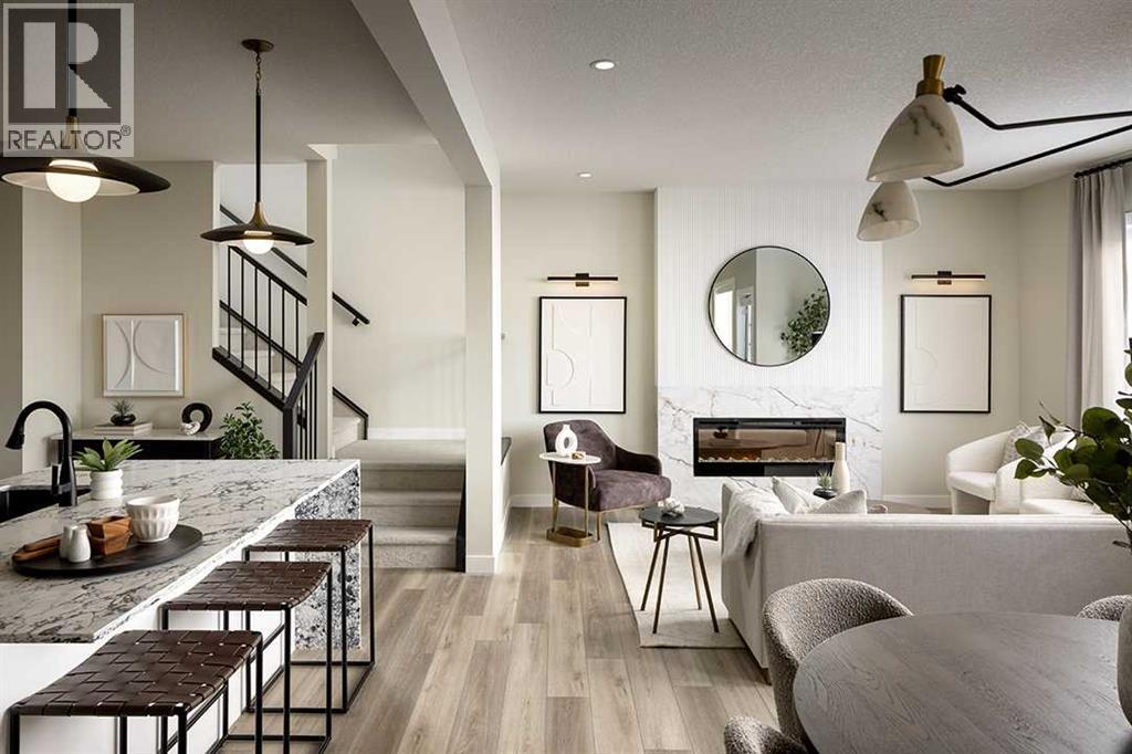 17 Amblefield View Nw, Calgary, AB - Indoor With Fireplace