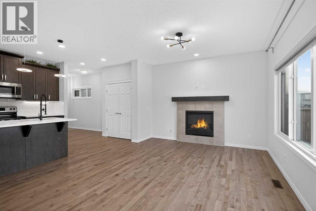 114 Walgrove Green Se, Calgary, AB - Indoor With Fireplace