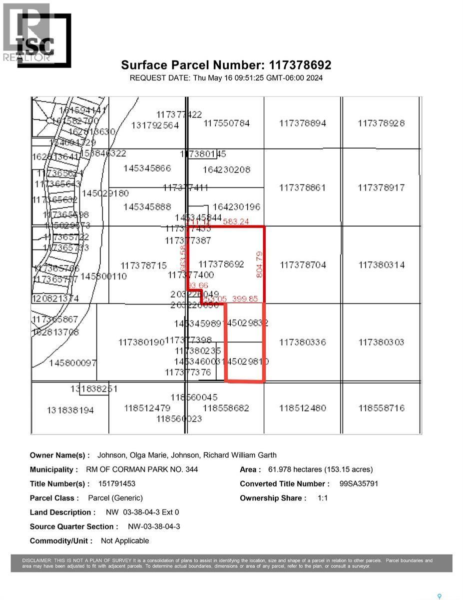 Johnson Land, Corman Park Rm No. 344, SK