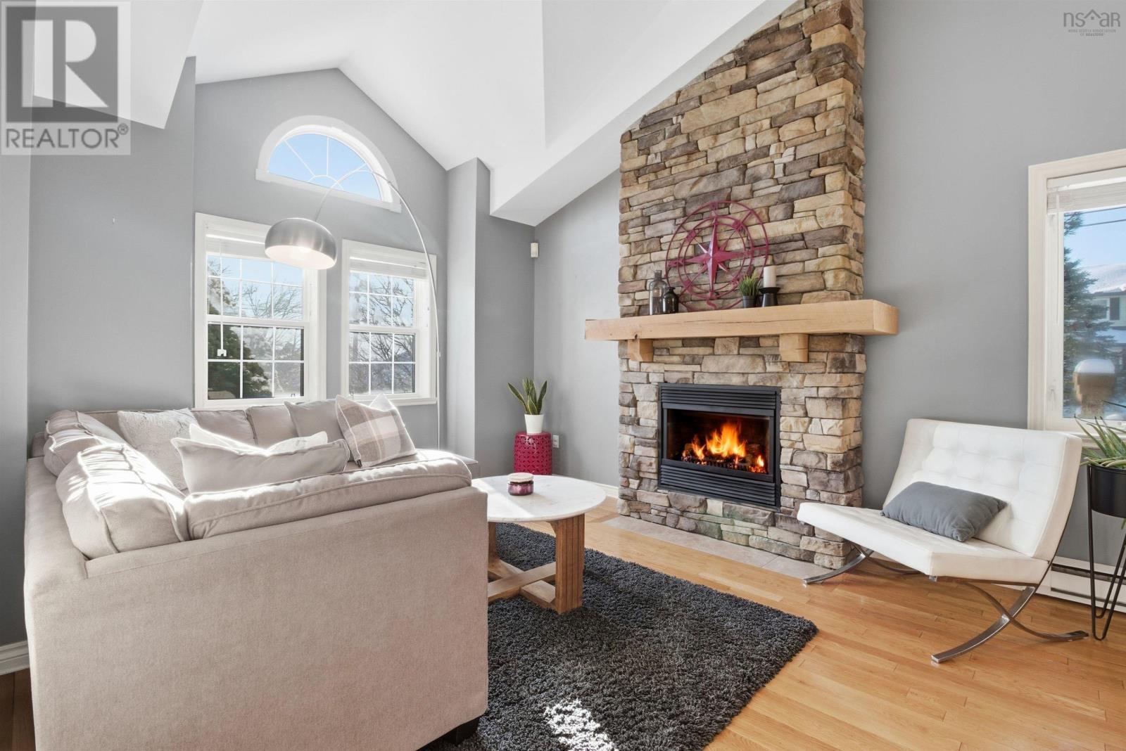 3 Lowe Court, Bedford, NS - Indoor Photo Showing Living Room With Fireplace