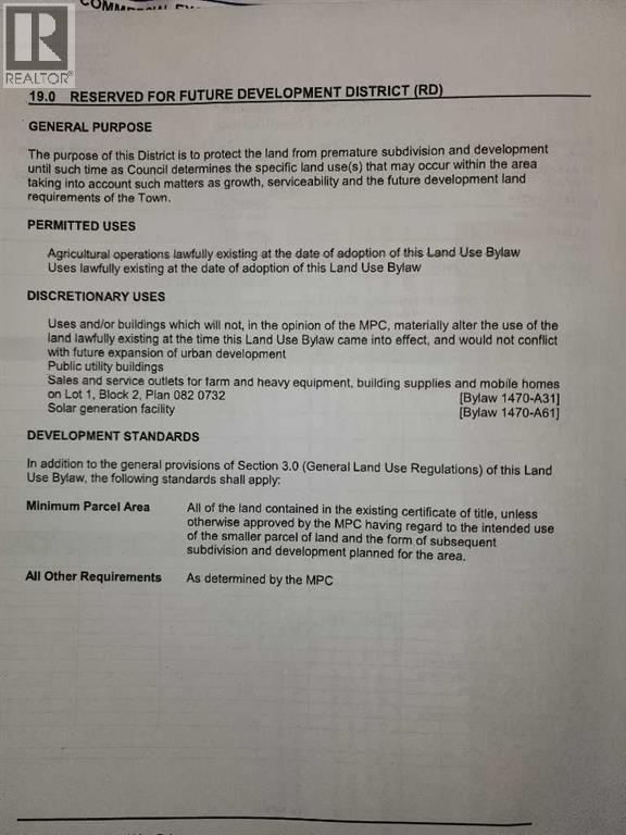 RD zoning - Highway 2A, Innisfail, AB