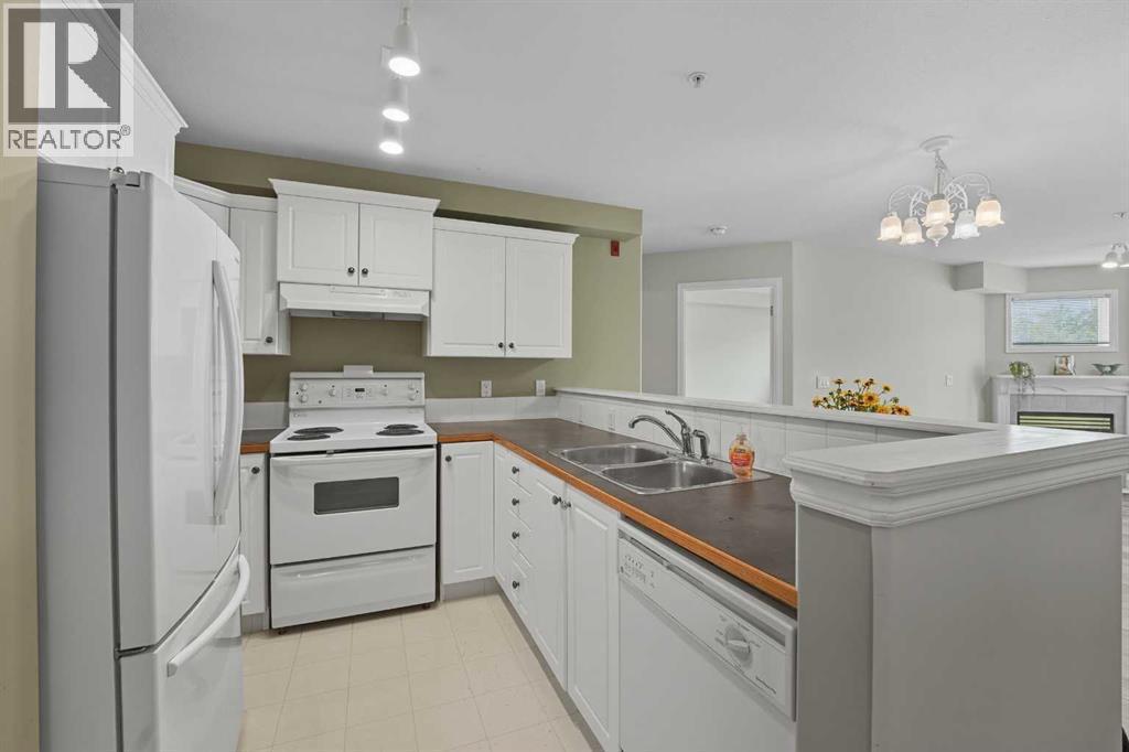 208, 6118 53 Avenue, Red Deer, AB - Indoor Photo Showing Kitchen With Double Sink