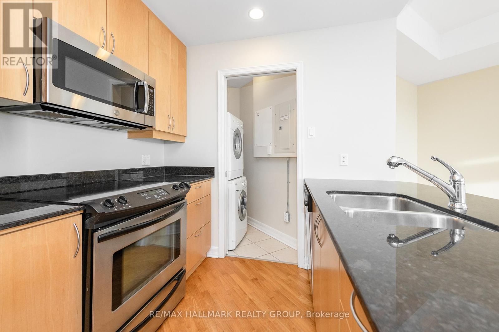 702 - 1227 Wellington Street W, Ottawa, ON - Indoor Photo Showing Kitchen With Stainless Steel Kitchen With Double Sink