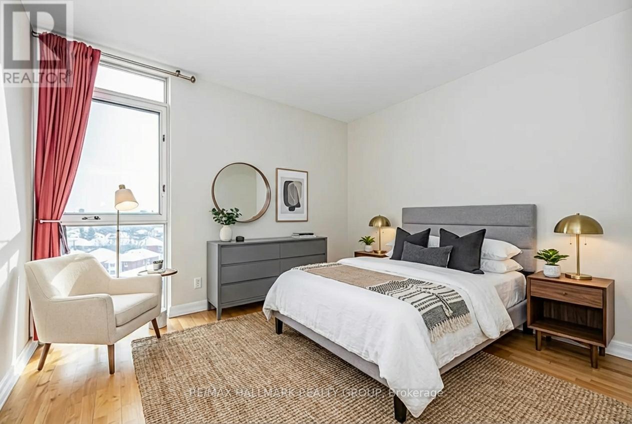 Photo Virtually Staged - 702 - 1227 Wellington Street W, Ottawa, ON - Indoor Photo Showing Bedroom