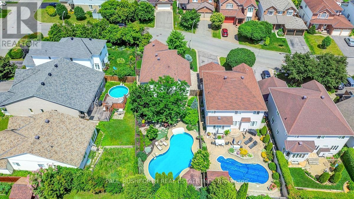 Overhead Backyard View - 3 Fanterra Way, Ottawa, ON - Outdoor With In Ground Pool With Deck Patio Veranda