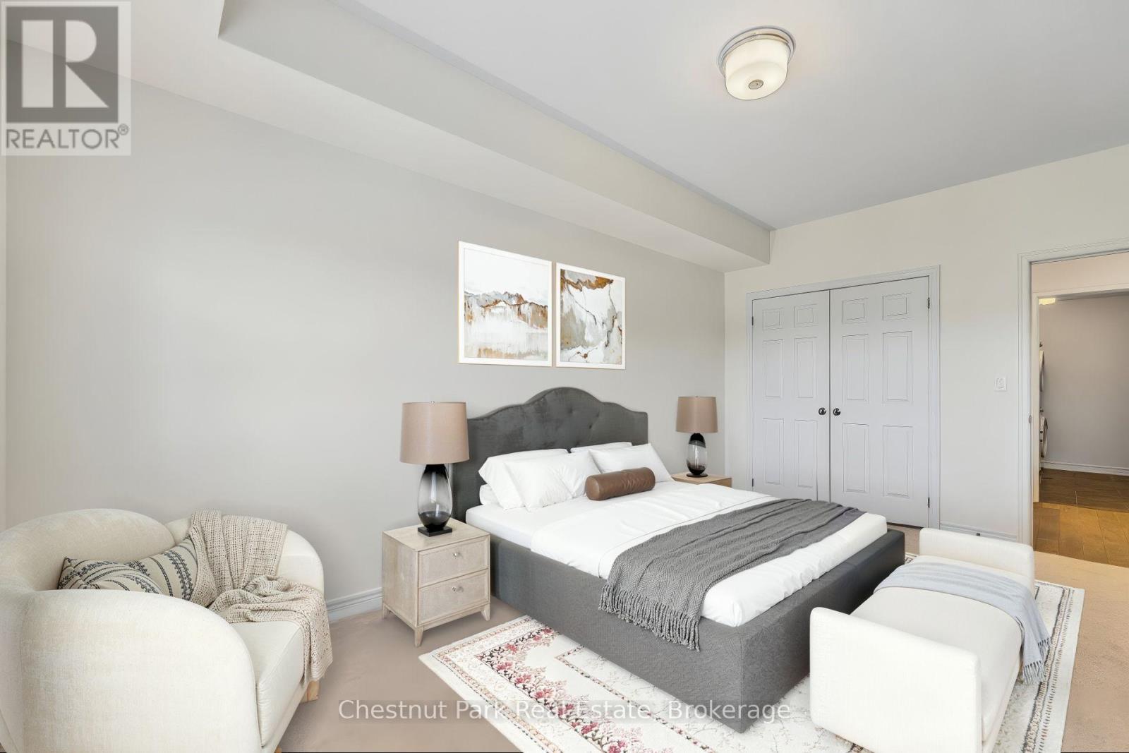 Virtually Staged - 304 - 1 Chamberlain Crescent, Collingwood, ON - Indoor Photo Showing Bedroom