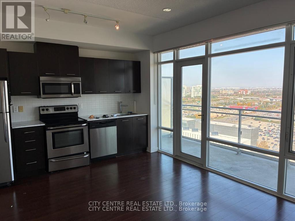 1901 - 360 Square One Drive, Mississauga, ON - Indoor Photo Showing Kitchen With Stainless Steel Kitchen