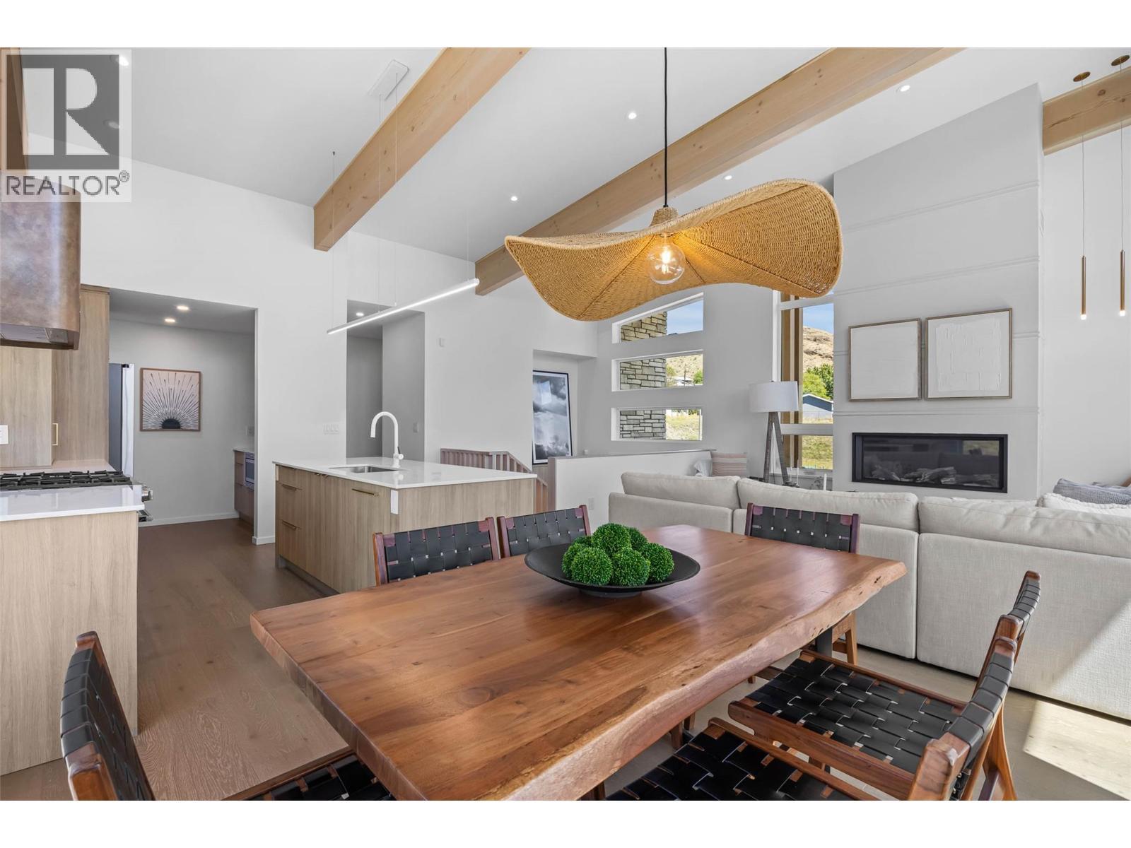 3562 Sage Drive, Kamloops, BC - Indoor Photo Showing Dining Room With Fireplace