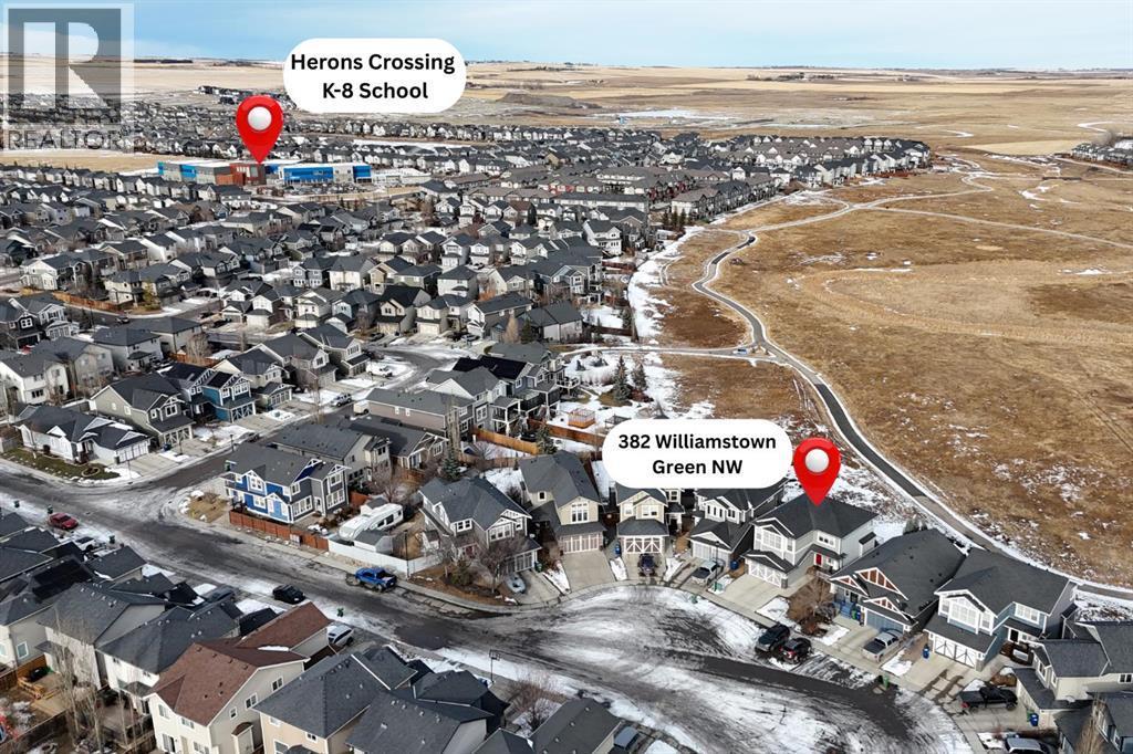 Quick Walk from K-8 School - 382 Williamstown Green Nw, Airdrie, AB - Outdoor With View