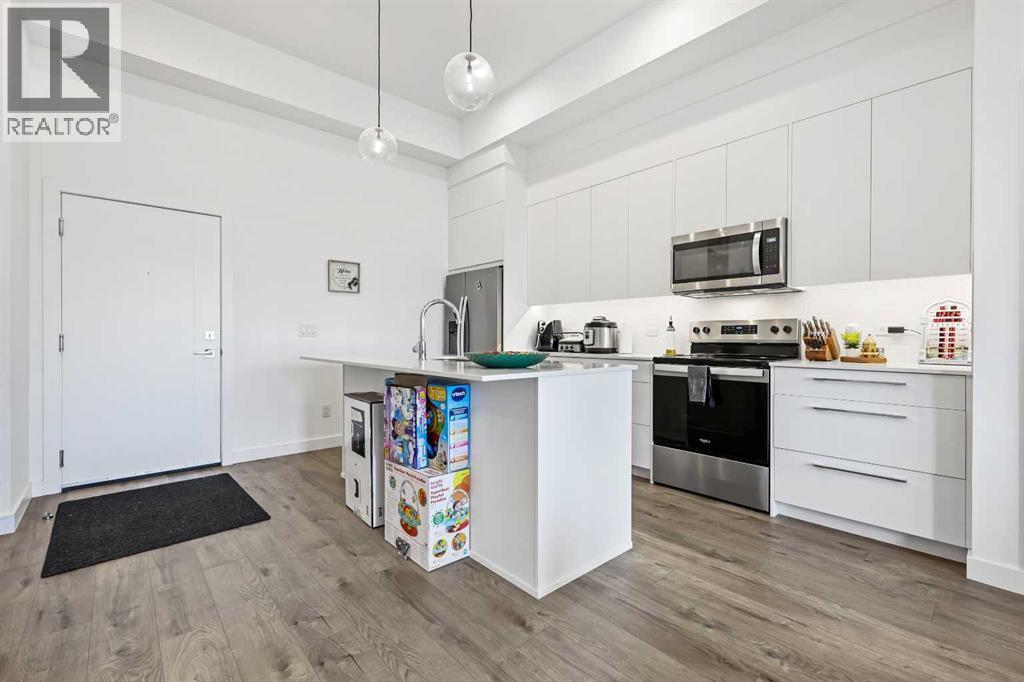3121, 60 Skyview Ranch Road Ne, Calgary, AB - Indoor Photo Showing Kitchen With Stainless Steel Kitchen With Upgraded Kitchen
