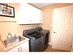 Laundry room off kitchen with utility sink -