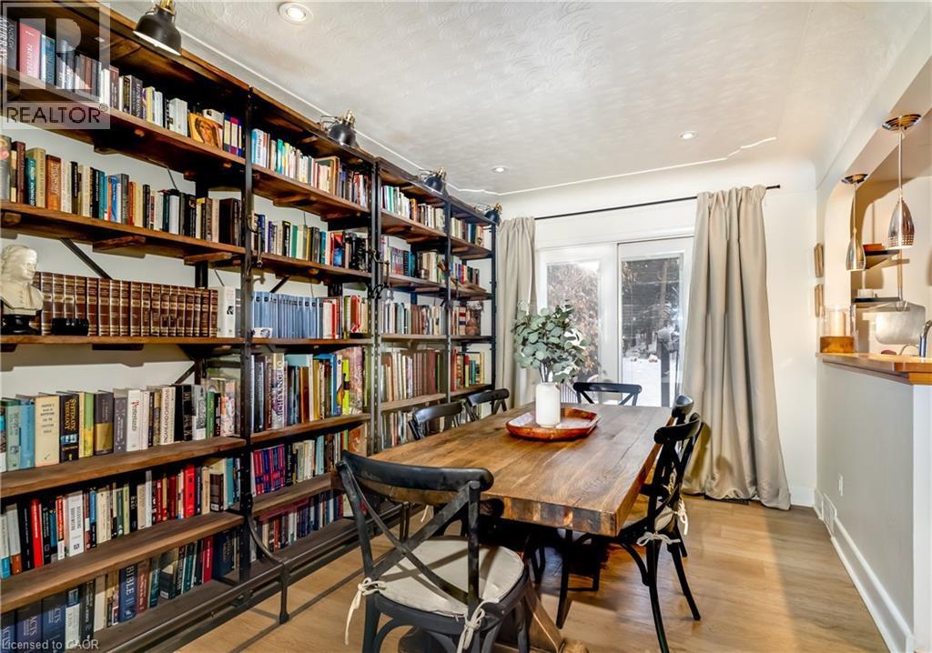 Dinning room with view towards the forest - 3 Fallsview Road, Hamilton, ON - Indoor Photo Showing Office
