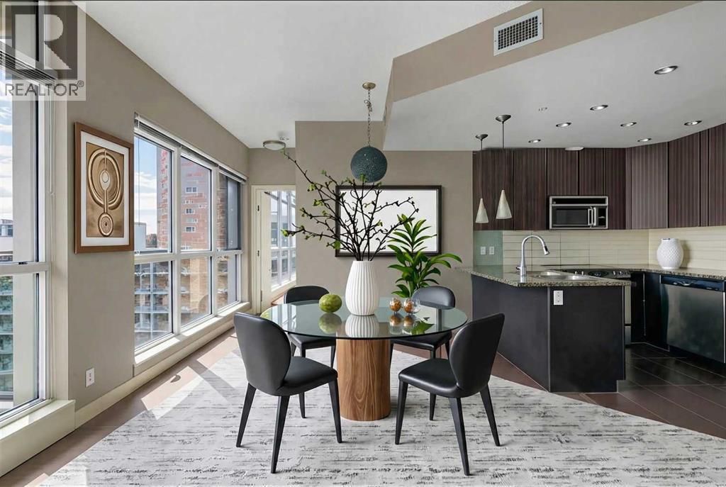 Dining Room - Virtually Staged - 701, 788 12 Avenue Sw, Calgary, AB - Indoor
