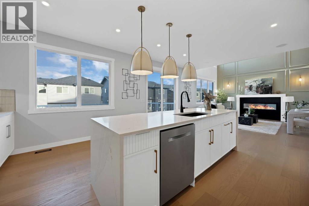 351 Waterford Grove, Chestermere, AB - Indoor Photo Showing Kitchen With Upgraded Kitchen