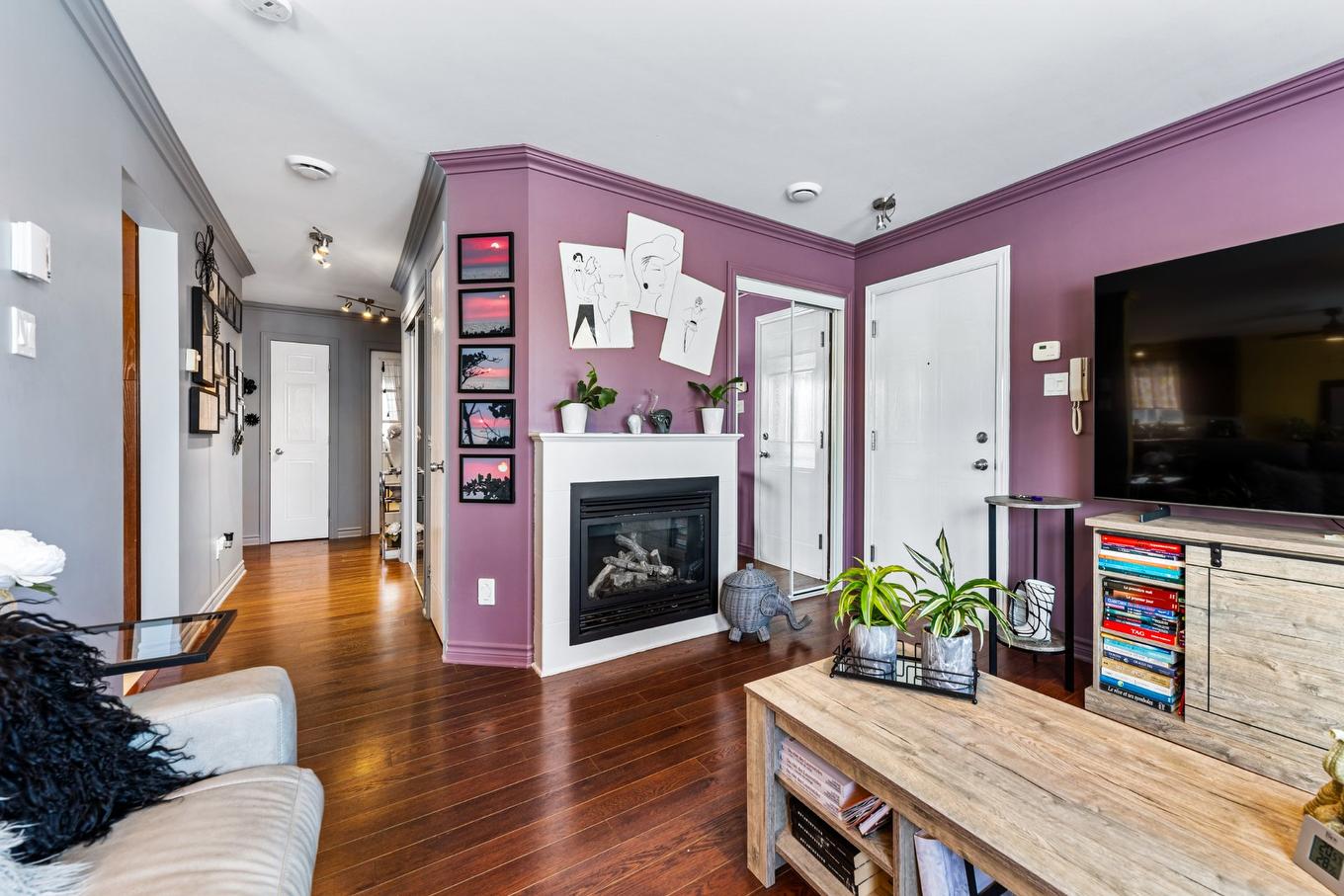 Salon - 2-26 Rue Dumouchel, Mercier, QC - Indoor Photo Showing Living Room With Fireplace